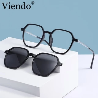 armação de óculos feminino masculino para grau e sol polarizada clipon 2 em 1 fixação com olho de gato proteção luz azul uv lente Unissex Óculos de Sol