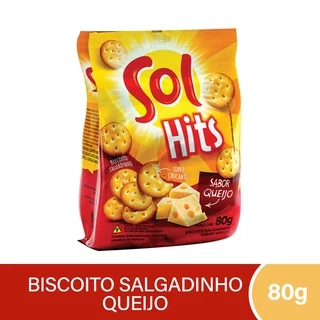 Biscoito Salgadinho Queijo Sol Hits Pacote 80g