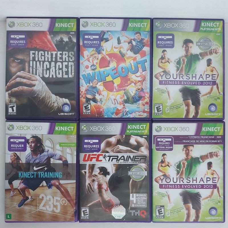 Kinect Training UFC Trainer Your Shape Wiperout 3 Figters Uncaged Jogos  Para Kinect Xbox 360