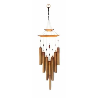 Maravilhoso Sino Mensageiro dos Ventos Bambu Grande 72cm