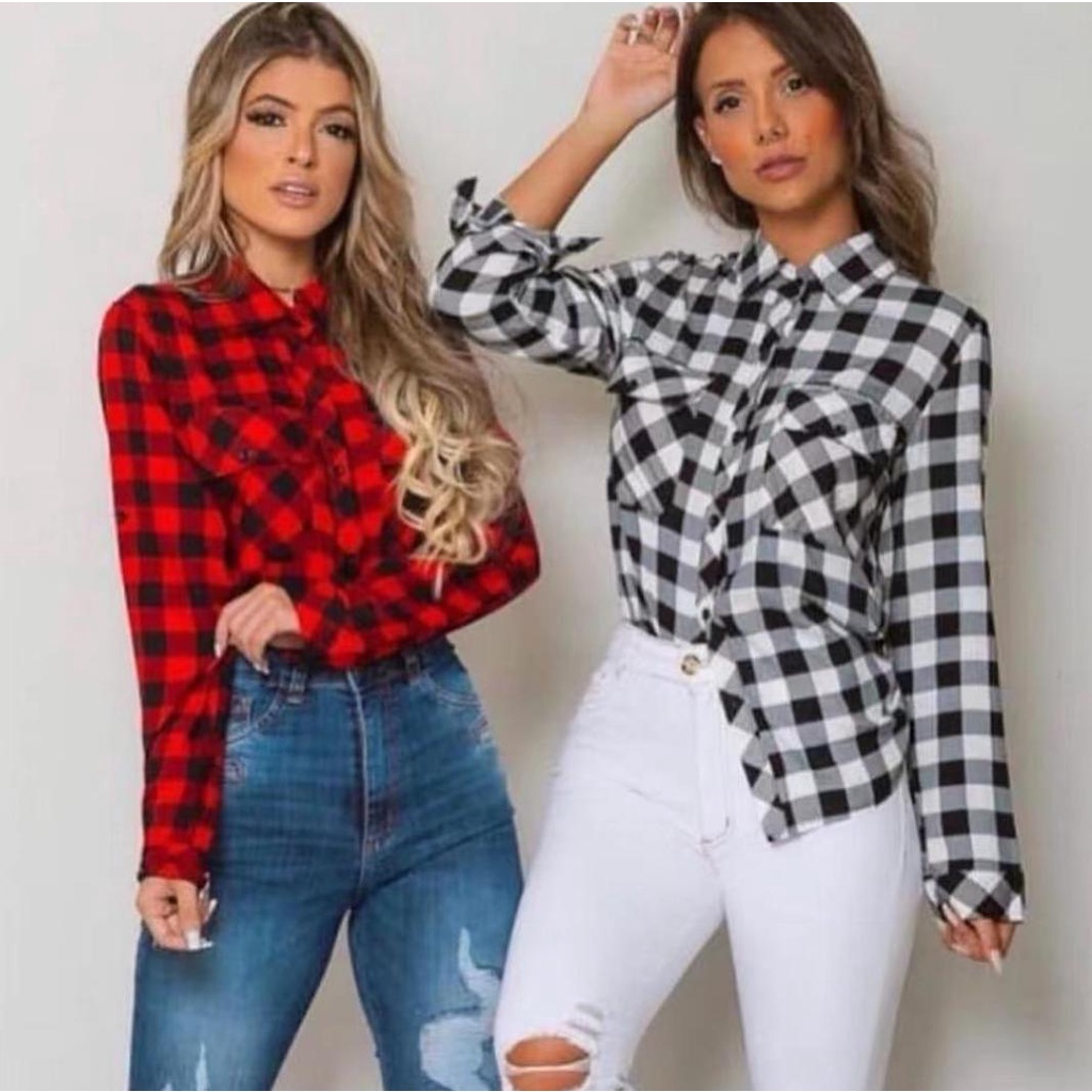 Camisa xadrez hot sale feminina diferente