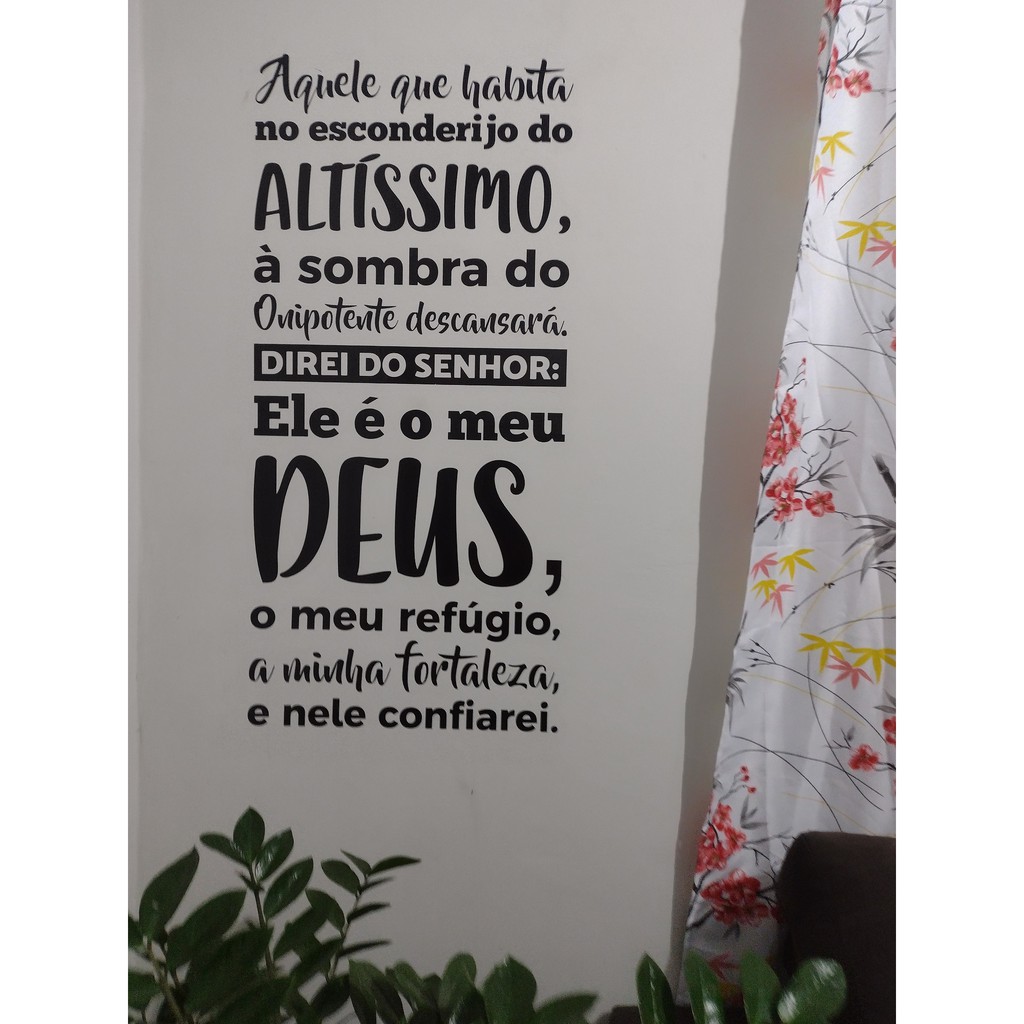 Adesivo Salmo 91 - 58 x 123cm - 8157 - Na Parede Decoração