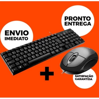 Teclado E Mouse ABNT2 Fio USB Kit Pc Computador Notebook Informática