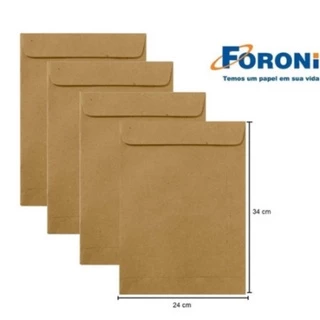Envelope saco kraft natural 240x340 - Kit com 5 unidades | Papelaria | Escritório