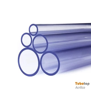 Tubo Acrílico Cristal (cano) 50mm Externo - Parede 2mm de espessura