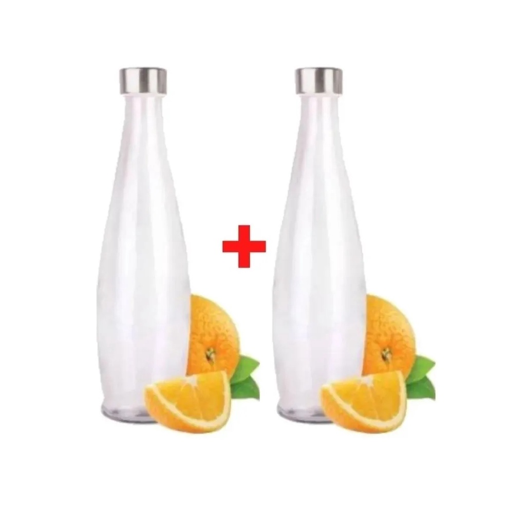 Kit Com 2 Garrafas De Vidro Acqua 1 Litro - Yangzi