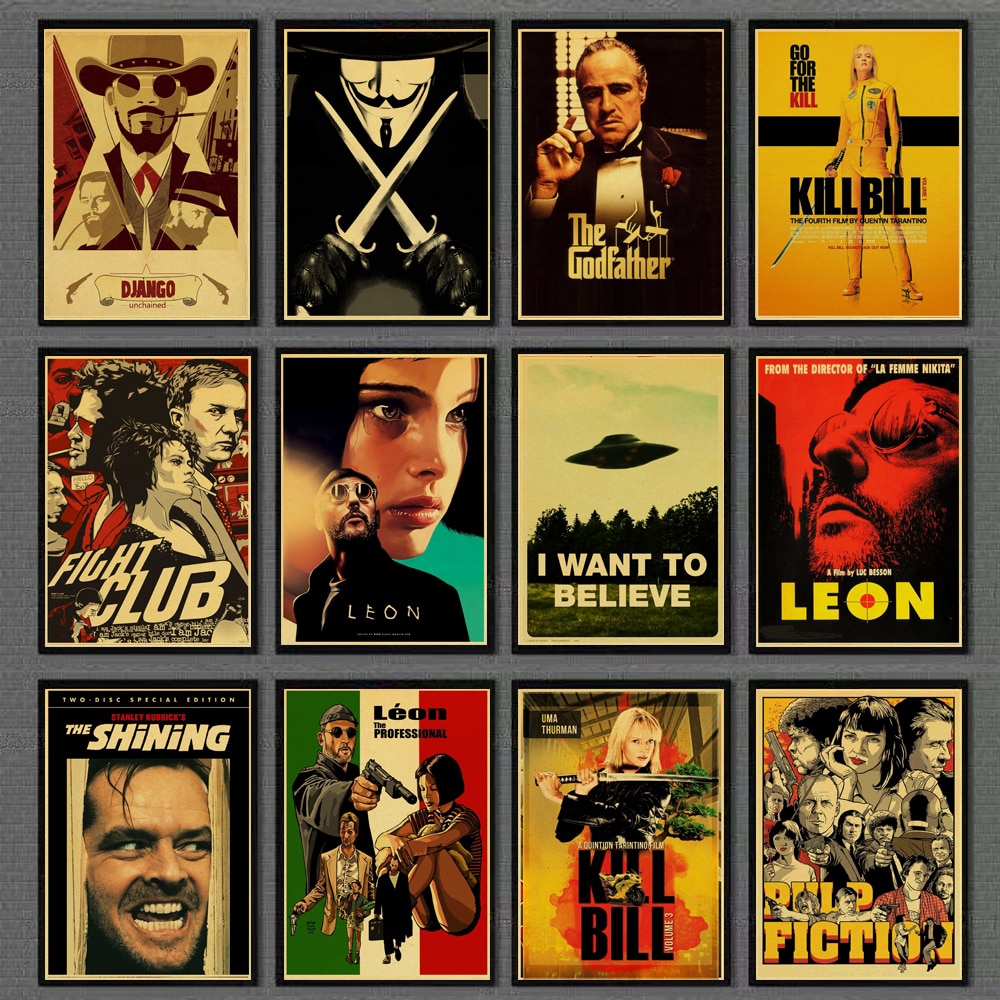 Leon Classic Nostalgic Movie Poster/Clube De Luta/Ficção De Polpa