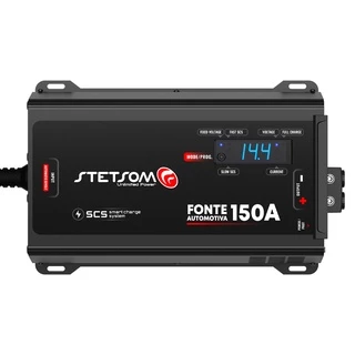 Fonte Automotiva Stetsom 150-a Infinite Black Bivolt Digital 12v Cooler Voltímetro Amperímetro Carregador