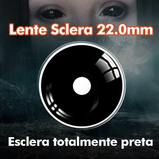 Pseyeche Lente Sclera 22mm Lentes De Contato Preta Cosplay Cosméticos Para Maquiagem Olhos grandes 2 Pçs / Par