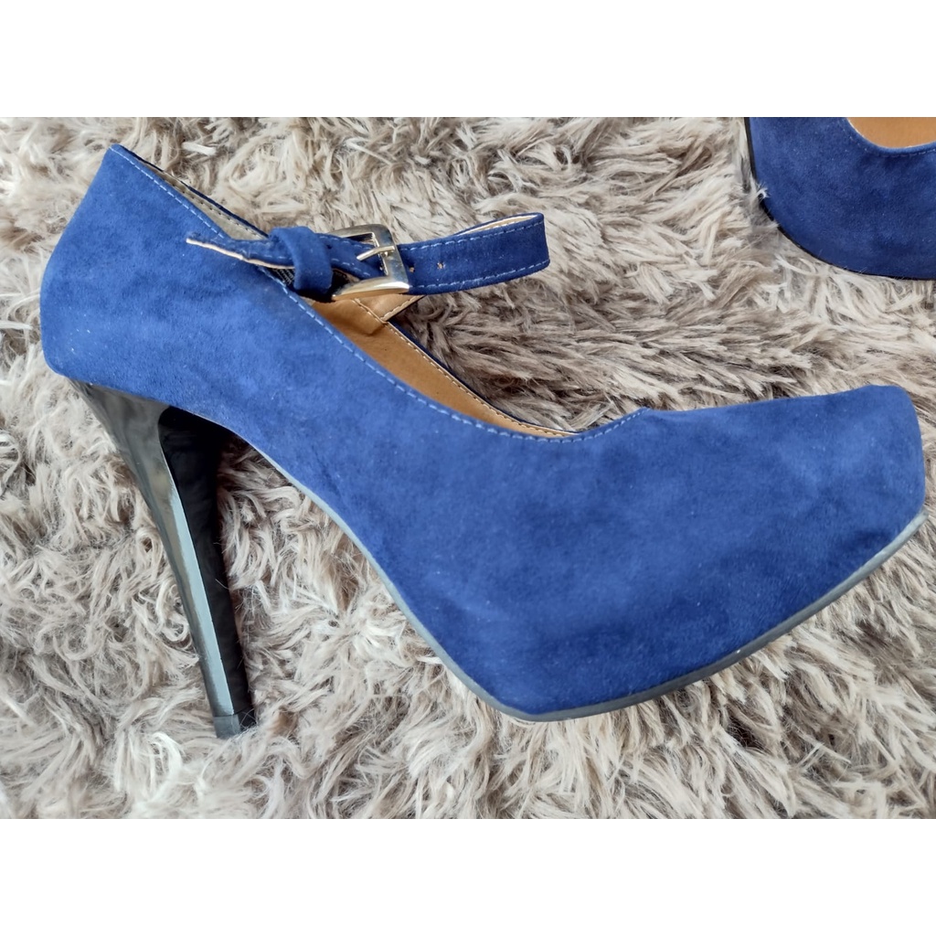 Scarpin vizzano store meia pata azul