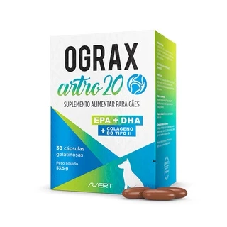 Suplemento Avert Ograx Artro 20 para Cães - C/ 30 Cápsulas