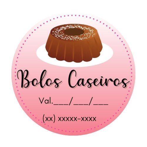 70 unidades de Etiquetas Adesiva BOLO CASEIRO 2,5 x 2,5 cm, adesivo ...