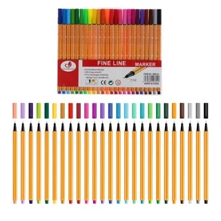 kit 24 Canetas Coloridas Fine Line Ponta Fina 0.4 mm Campeã de Vendas