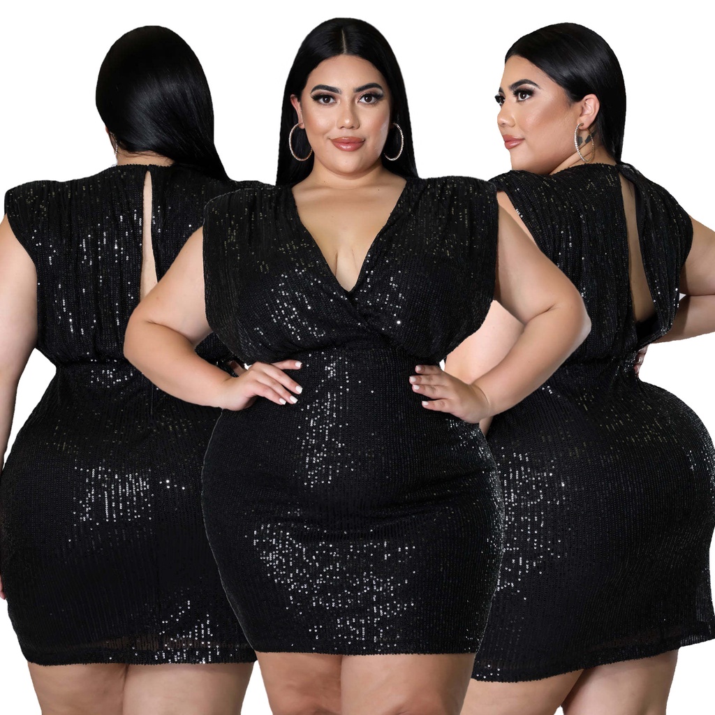 Vestido social best sale plus size curto