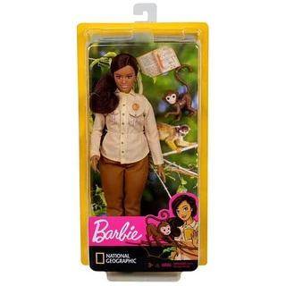 Conjunto Boneca Barbie Plus Size Negra Morena Profissões Conservacionista Da Vida Selvagem - Mattel