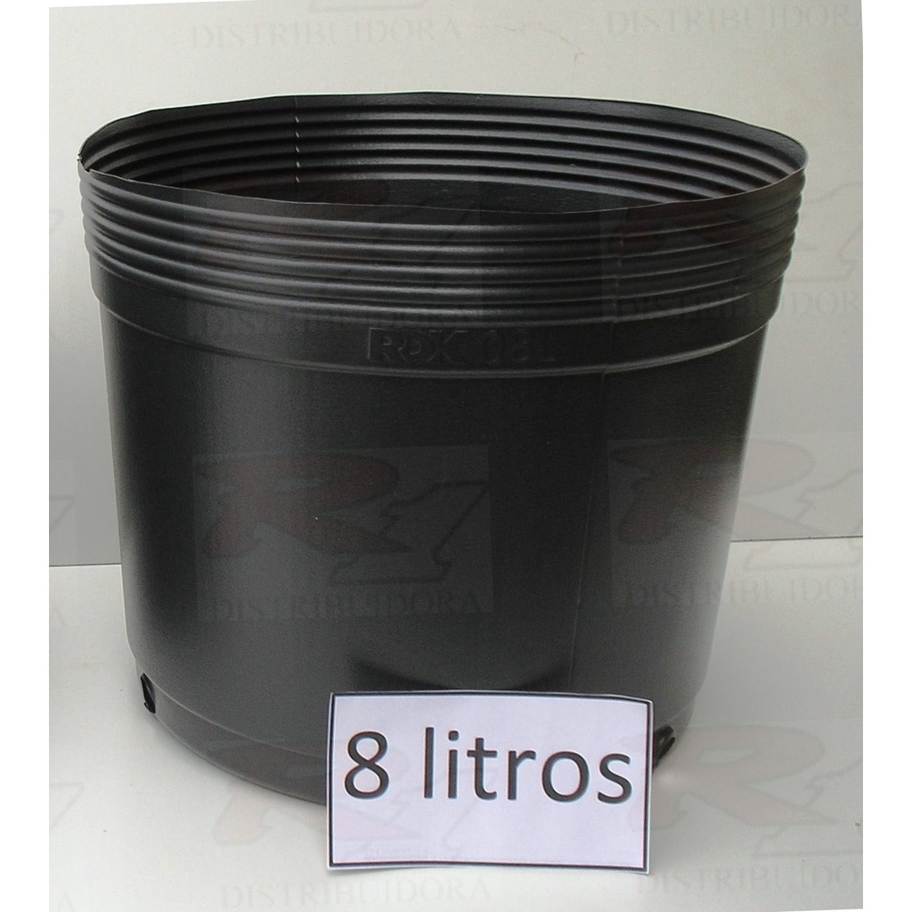 10 Vasos RDK Tamanho 8 Litros Embalagem Plástico Fino Flexível Para Flores Mudas Plantas.