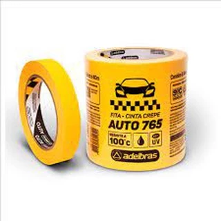 KIT C/6 FITAS CREPES AUTOMOTIVA AMARELA ANTI 765U 18MMX40M ADELBRAS