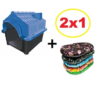 Casinha Pet Cachorro N1 + Caminha Pequenas Raças Casa Cães Gatos Conforto Kit 2 em 1