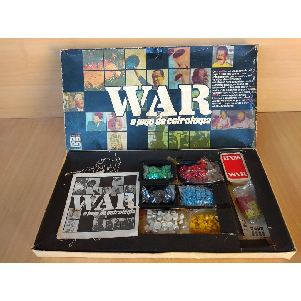 Brinquedos Raros - Jogo War O Jogo da Estratégia tabuleiro de encaixe  Década de 1970