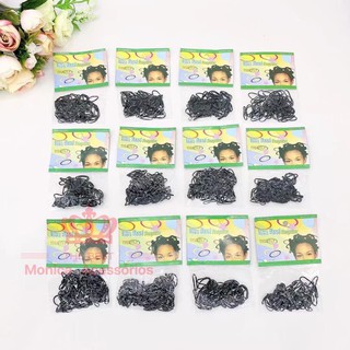 kit 720 pc /12 pacote elásticos preto colorido pequenos de silicone para cabelokit pronto entregar