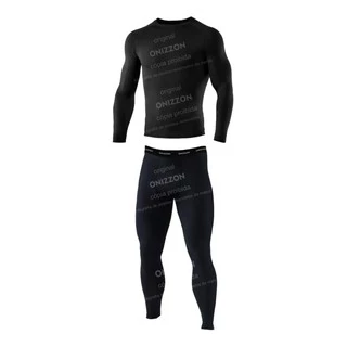 Conjunto Térmico Roupa Esportes Camisa + Legging Compressão Rash Guard Masculina