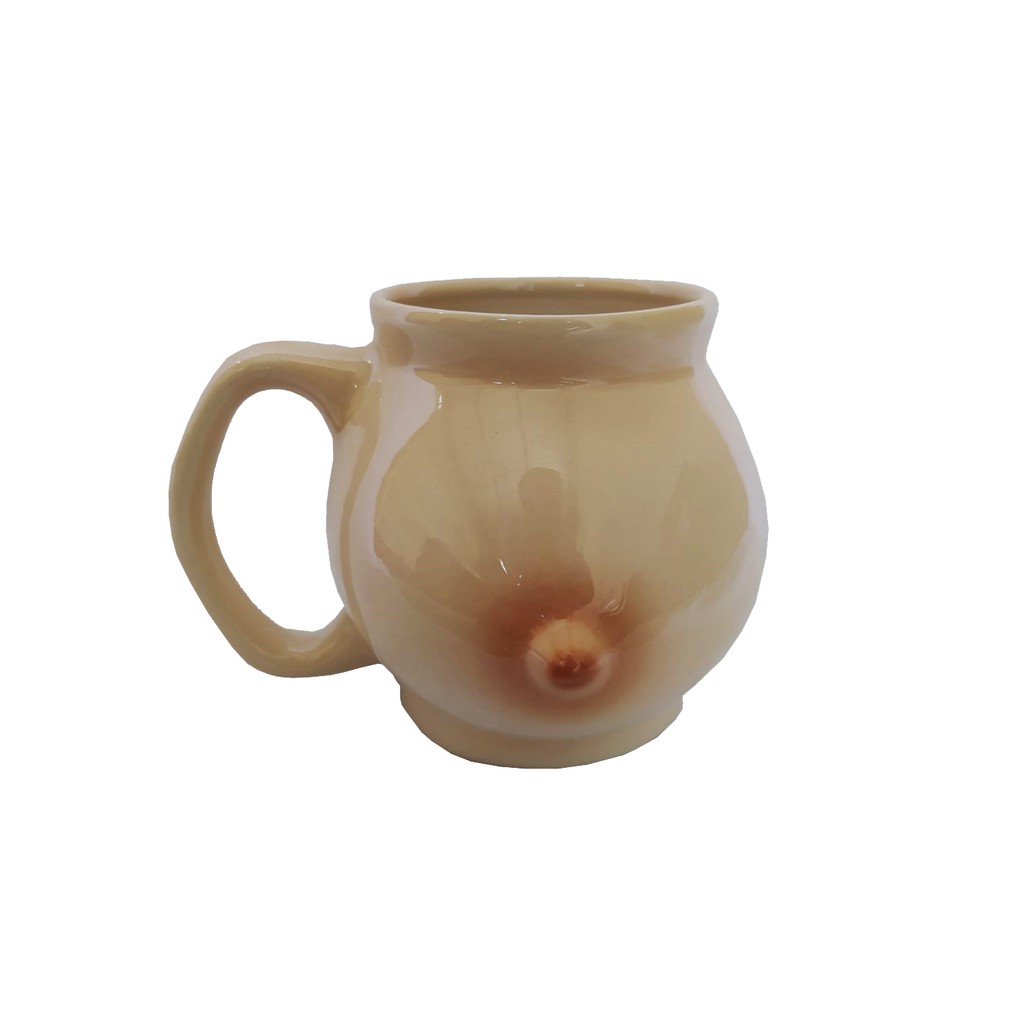 Caneca Seio Peito Mulher Nu Chopp Cerveja Cerâmica 400ml Enfeite