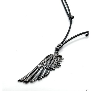 Cordão Encerado Masculino Asa de Anjo Cor Chumbo Aço 316l