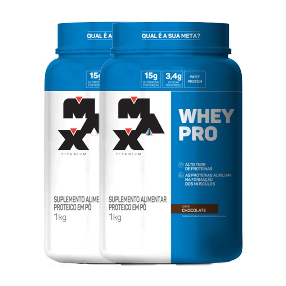 Kit 2 Whey pro 1kg - Max Titanium