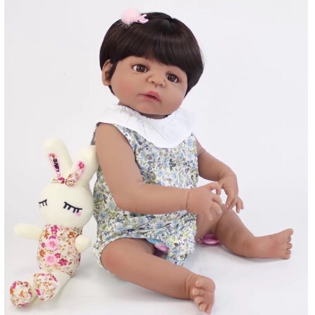 Bebê Reborn Boneca Princesa Corpo de Silicone Negra - Escorrega o Preço