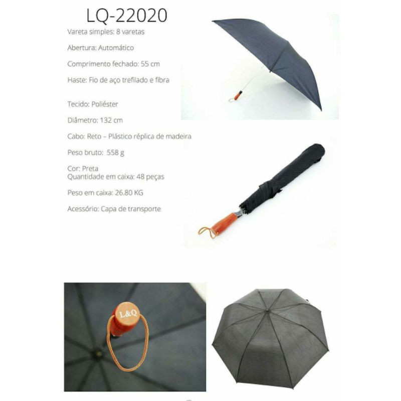 Guarda-Chuva REFORÇADO COM 2 FORROS.