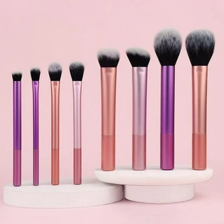 8 Conjunto de Escova de Maquiagem Profissional com Escova em Pó Solto e Escova de Pó Blush