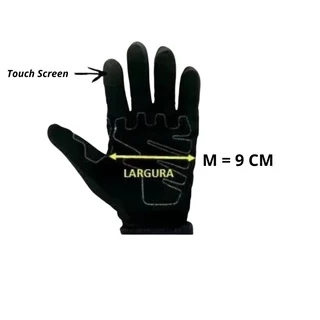 Luva Touch Screen tamanho M Fit X Panda Unissex Motociclista Motoqueiro Motoboy