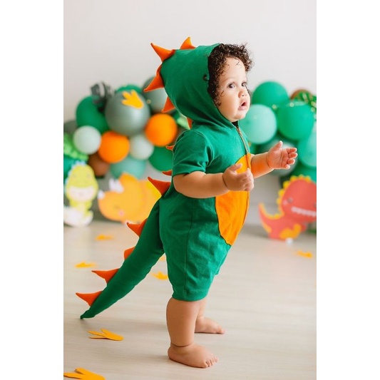 Fantasia de Dinossauro Inflável Casa de Uma Peça Passeio T Rex Air Blow Up  Divertido Vestir Festa Halloween Fantasia Infantil(4-6 anos)