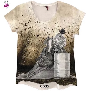Camiseta Feminina Cowgirl Cavalgada Rodeio Country C510