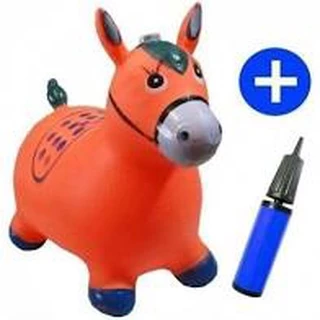 Cavalinho Upa Upa Pula Pula Inflável Musical Brinquedo Infantil + Bombinha