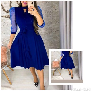 Vestido Azul Royal Assimétrico Thaine - Compre Agora Online