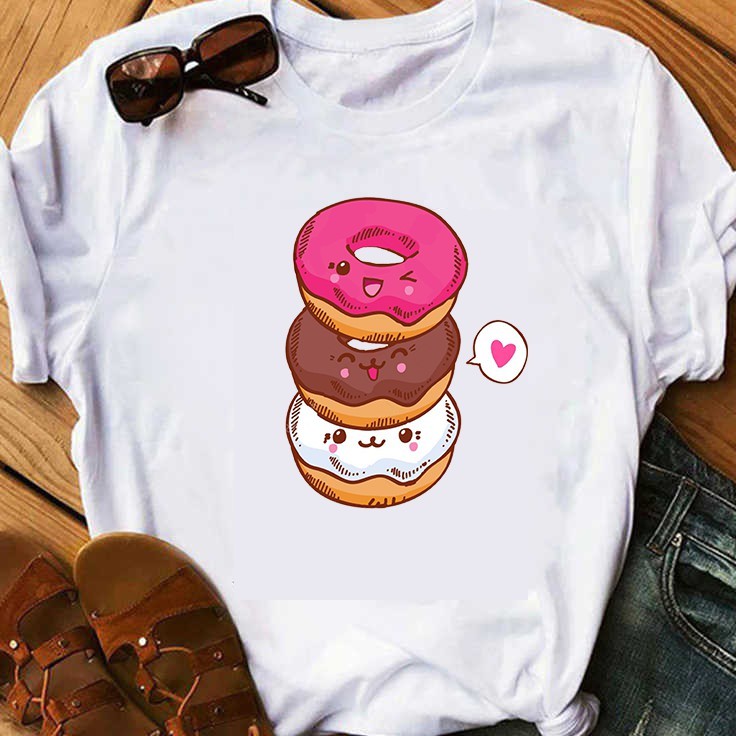 Camiseta Pug Donut Tumblr Rosquinha Fofo Kawaii Camisa Blusa em Promoção na  Americanas