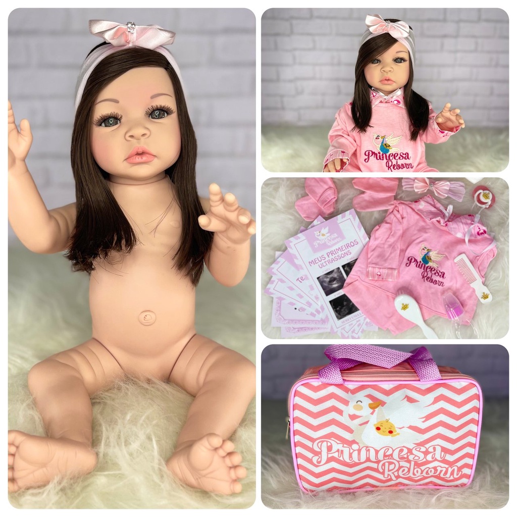 Boneca Bebê Reborn Abigail 48cm Corpo de Silicone em Promoção na