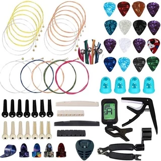 666 Peças Kit De Acessórios Acústicos De Violão Capo Picks De Cordas 3 Em 1 Conjunto De Ferramentas De Troca