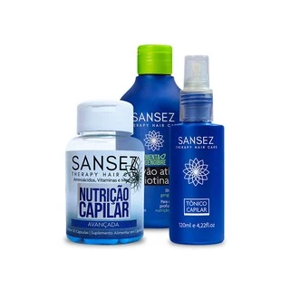 Tônico Capilar + Nutrição Capilar 30 Cáp + Shampoo Biotina