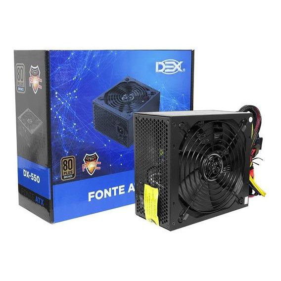 Fonte Atx 550w Reais Gamer Dex Dx-550 80 Plus Bronze