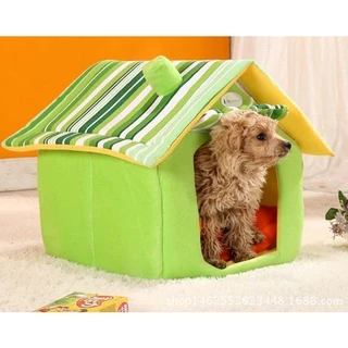Cama Caminha Cachorro Gato Dobrável Casa Verde Inverno