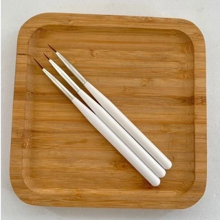 Kit 3 Pinceis Fino Branco Para Decoração de Unhas Nais Art
