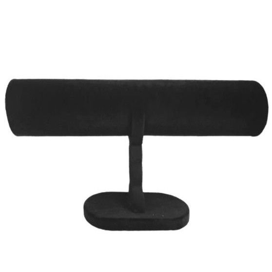 Expositor organizador de pulseiras e relógio 23cm 1 andar - organizador em veludo preto