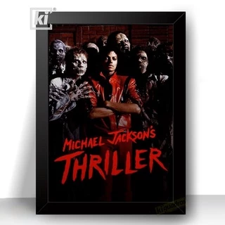 Quadro Decorativo Triller Michael Jackson moldura 44cm