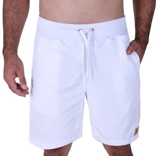 Short Moletom Masculino Branco Cós Regulagem