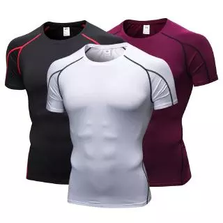 Camiseta Homem Compressão Secagem Rápida Fitness Justo Corrida Academia Top 1053