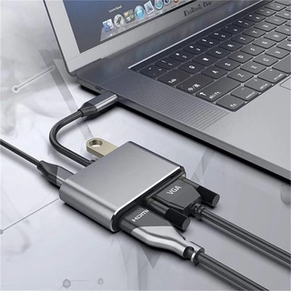 USB 3.1 Para HDMI 4K VGA 1080P 3.0 Hub Thunderbolt 3 USBC 60W PD Cabo Divisor De Porta Macbook/2018 ipad Pro/XPS 13