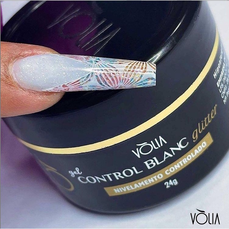 Gel Control Blanc Glitter Volia