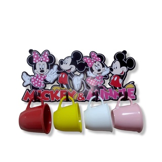 Jogo Xicaras de Café Com Suporte de Parede Minnie Mickey Coloridos